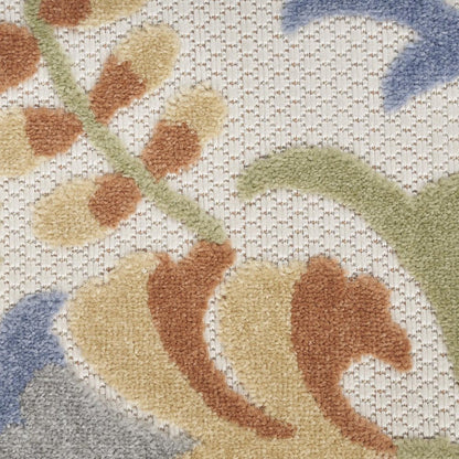 5' X 7' Ivory And Blue Indoor Outdoor Area Rug HomeRoots