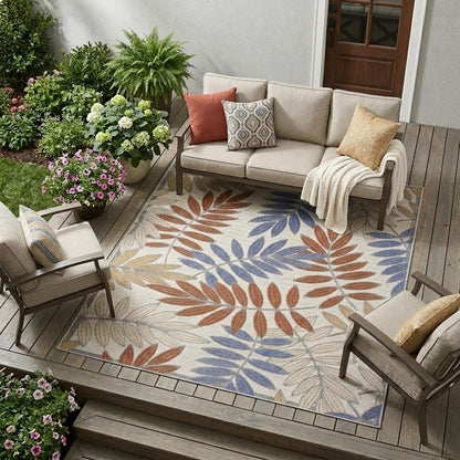 6' X 9' Blue Indoor Outdoor Area Rug HomeRoots
