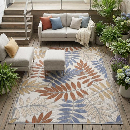 4' X 6' Blue Indoor Outdoor Area Rug HomeRoots