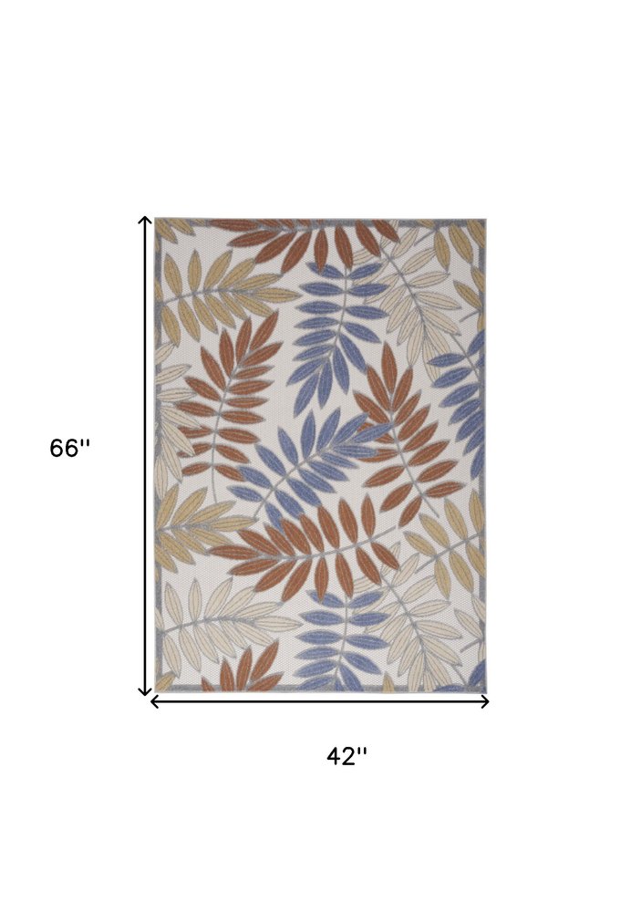 4' X 6' Blue Indoor Outdoor Area Rug — view 1