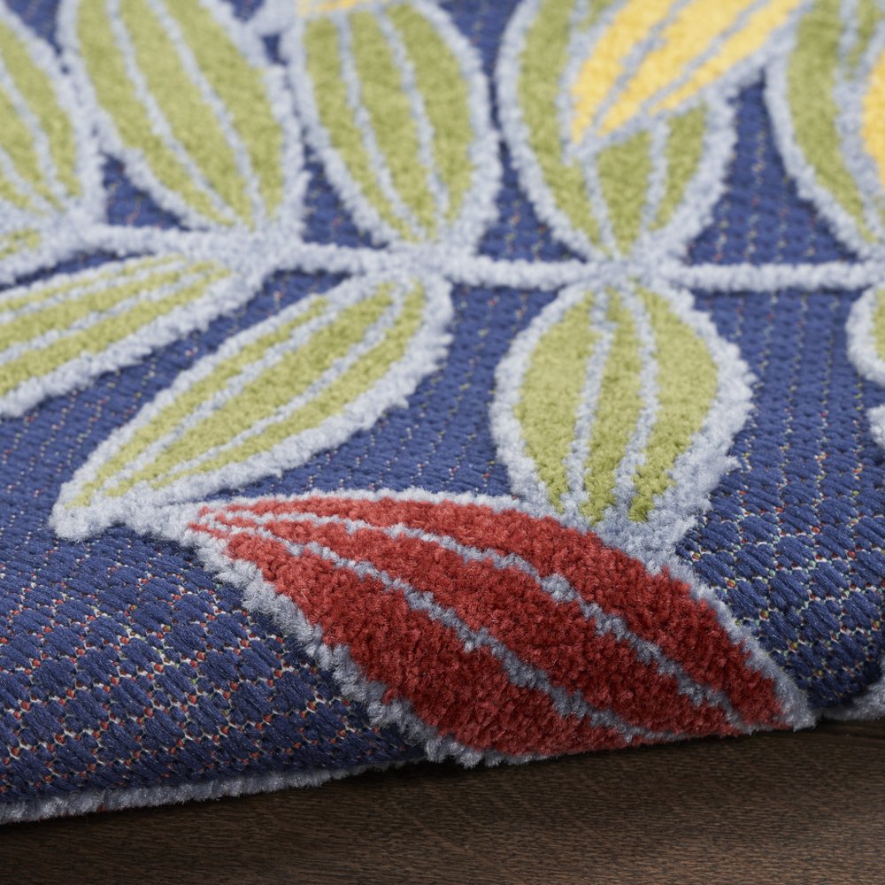 4' X 6' Orange Green And Blue Indoor Outdoor Area Rug — view 4