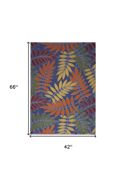 4' X 6' Orange Green And Blue Indoor Outdoor Area Rug HomeRoots