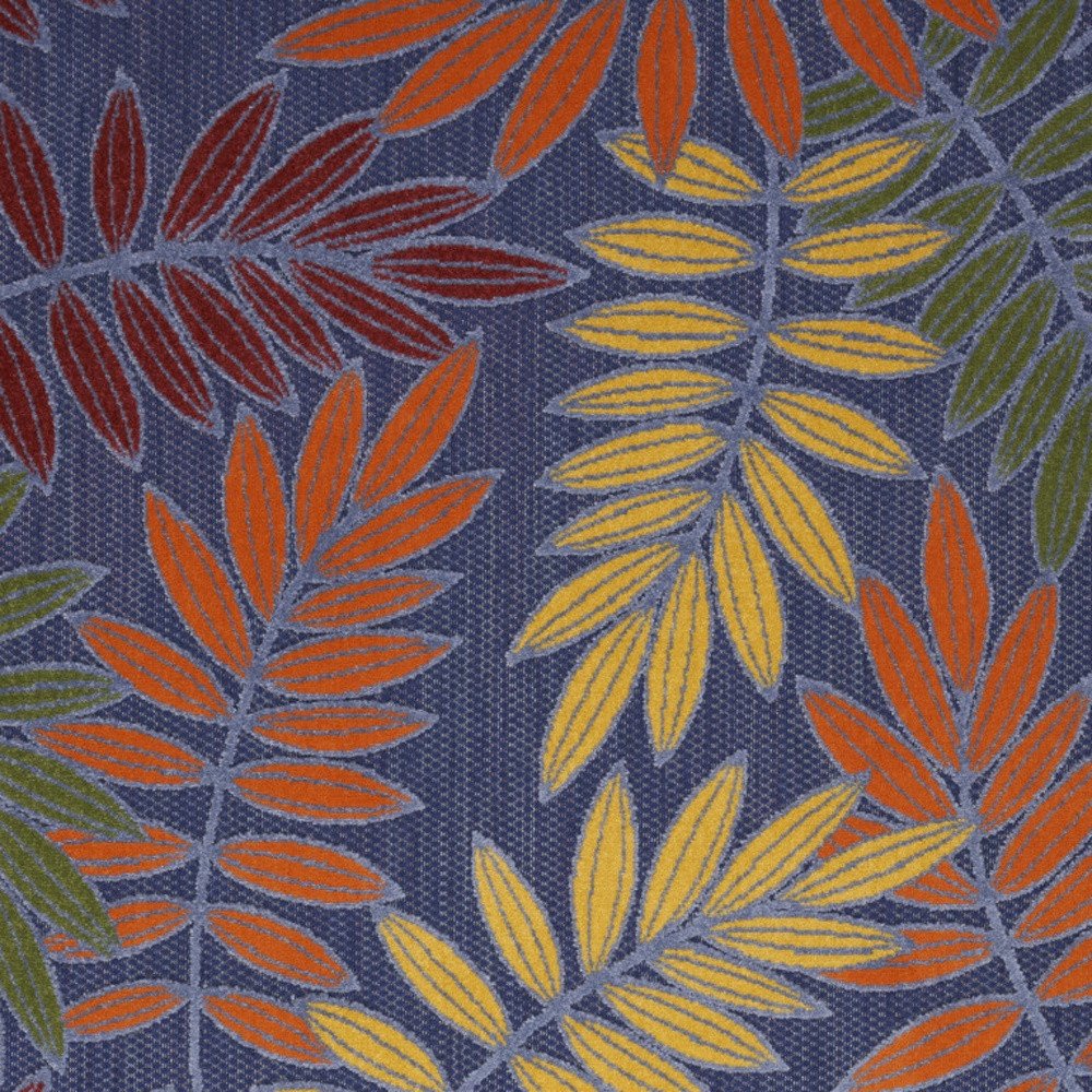 4' X 6' Orange Green And Blue Indoor Outdoor Area Rug — view 1