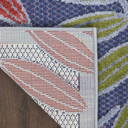 5' X 7' Orange Green And Blue Indoor Outdoor Area Rug HomeRoots