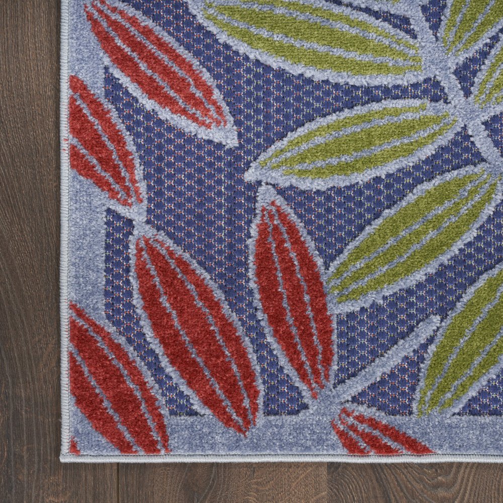 5' X 7' Orange Green And Blue Indoor Outdoor Area Rug — view 8
