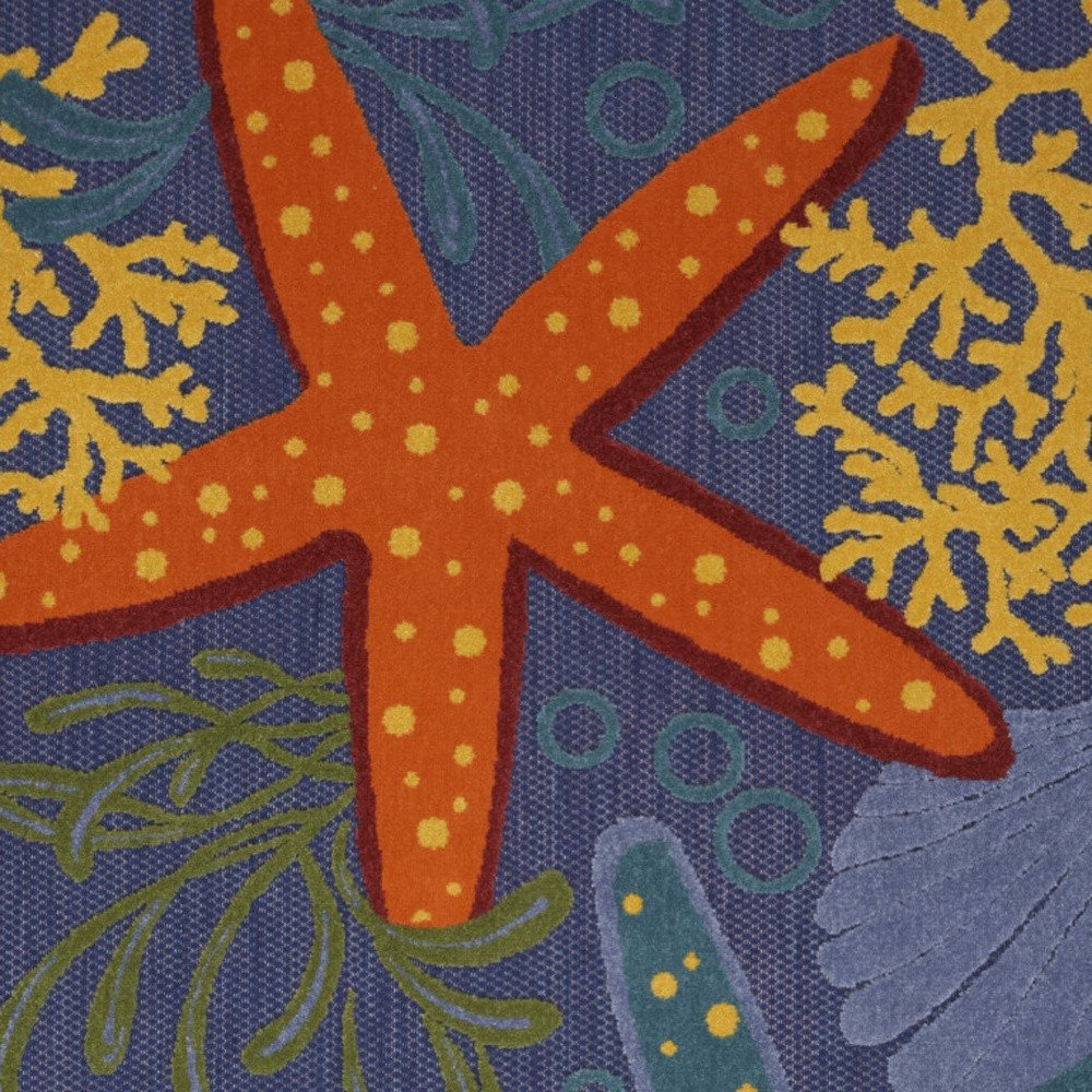 4' X 6' Blue Starfish Indoor Outdoor Area Rug — view 3