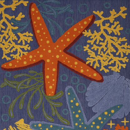 6' X 9' Orange Green And Blue Indoor Outdoor Area Rug HomeRoots