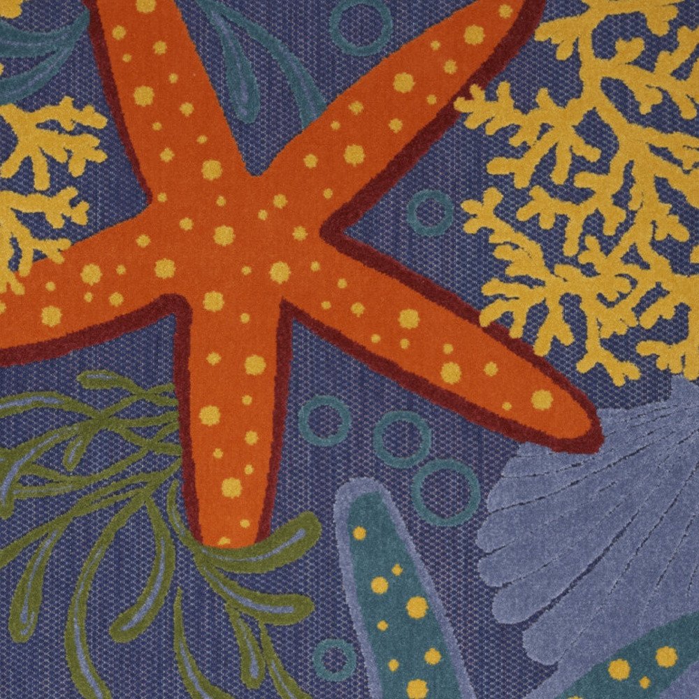 6' X 9' Orange Green And Blue Indoor Outdoor Area Rug HomeRoots