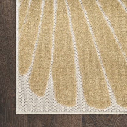 5' X 7' Ivory Orange and Blue Indoor Outdoor Area Rug HomeRoots