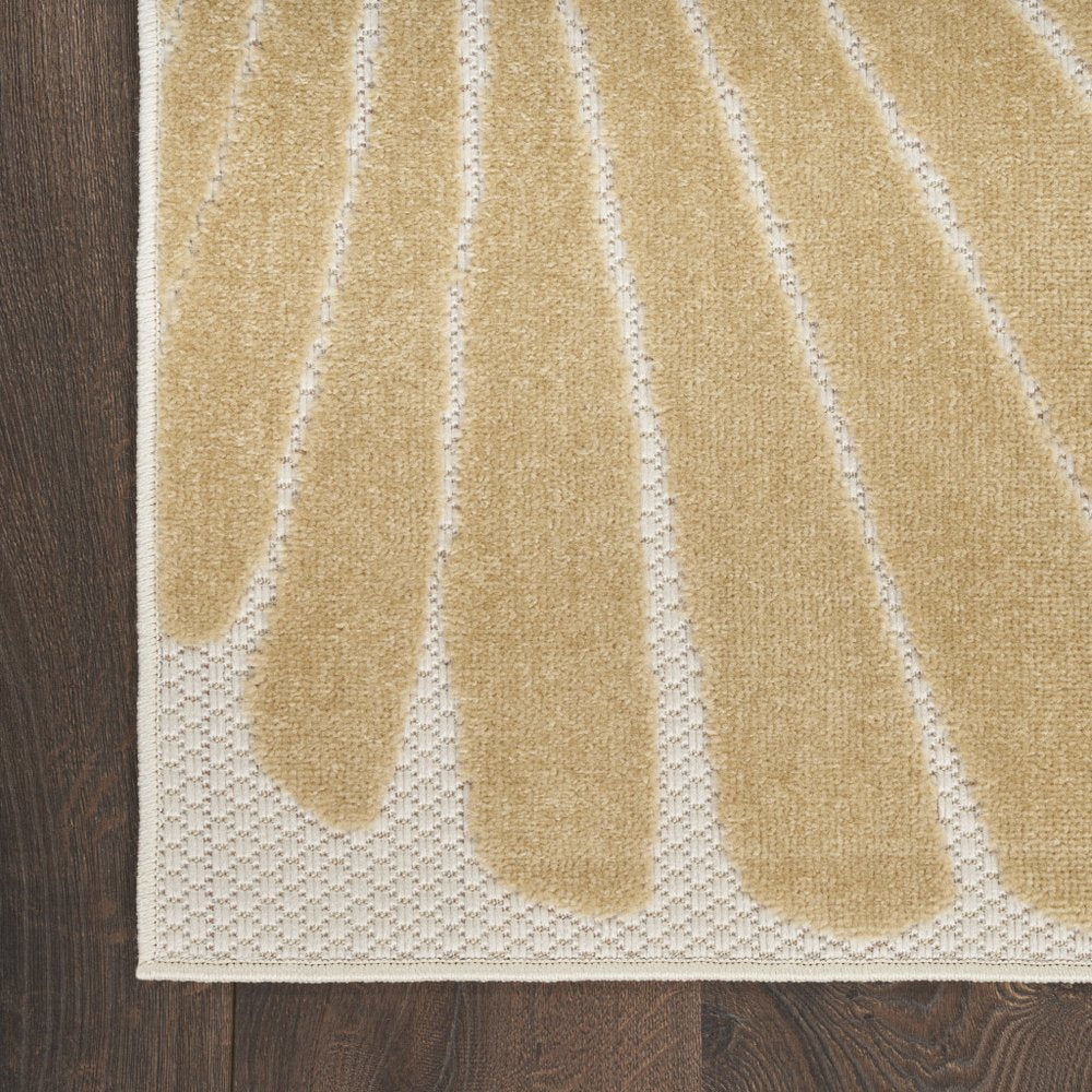 6' X 9' Ivory Orange And Blue Indoor Outdoor Area Rug HomeRoots