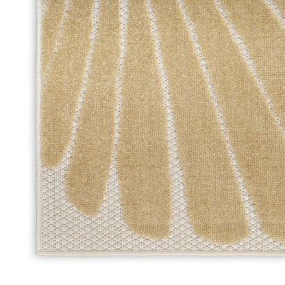 6' X 9' Ivory Orange And Blue Indoor Outdoor Area Rug HomeRoots