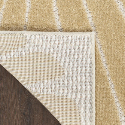 6' X 9' Ivory Orange And Blue Indoor Outdoor Area Rug HomeRoots