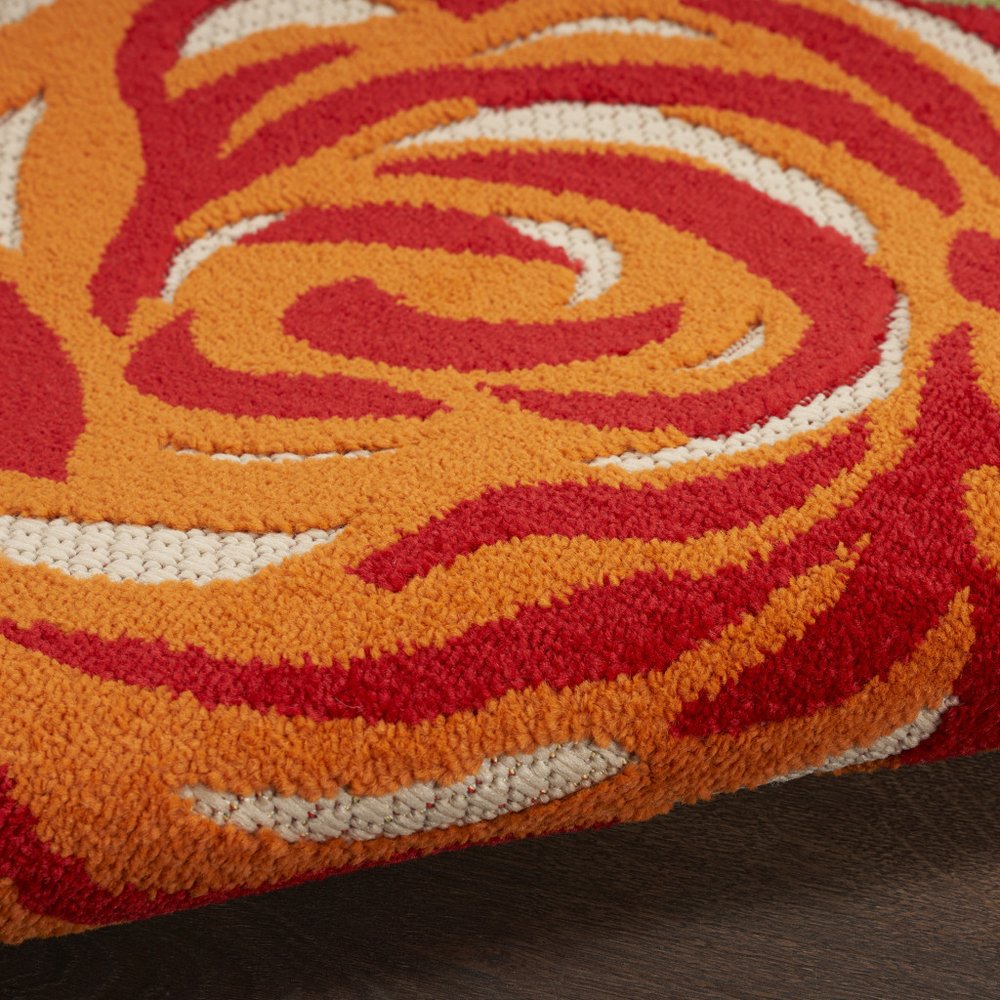 3' X 4' Ivory Orange and Blue Floral Indoor Outdoor Area Rug HomeRoots