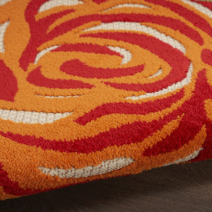 3' X 4' Ivory Orange and Blue Floral Indoor Outdoor Area Rug HomeRoots