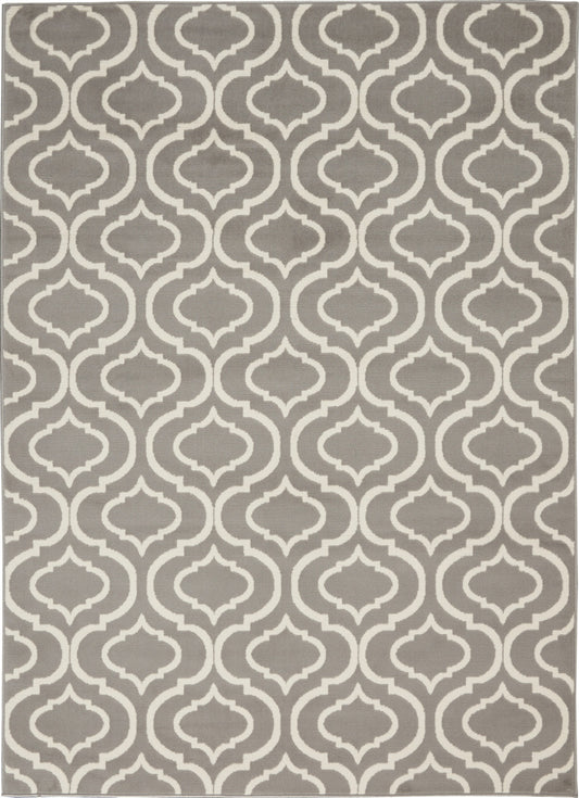 6' X 9' Gray Moroccan Power Loom Area Rug