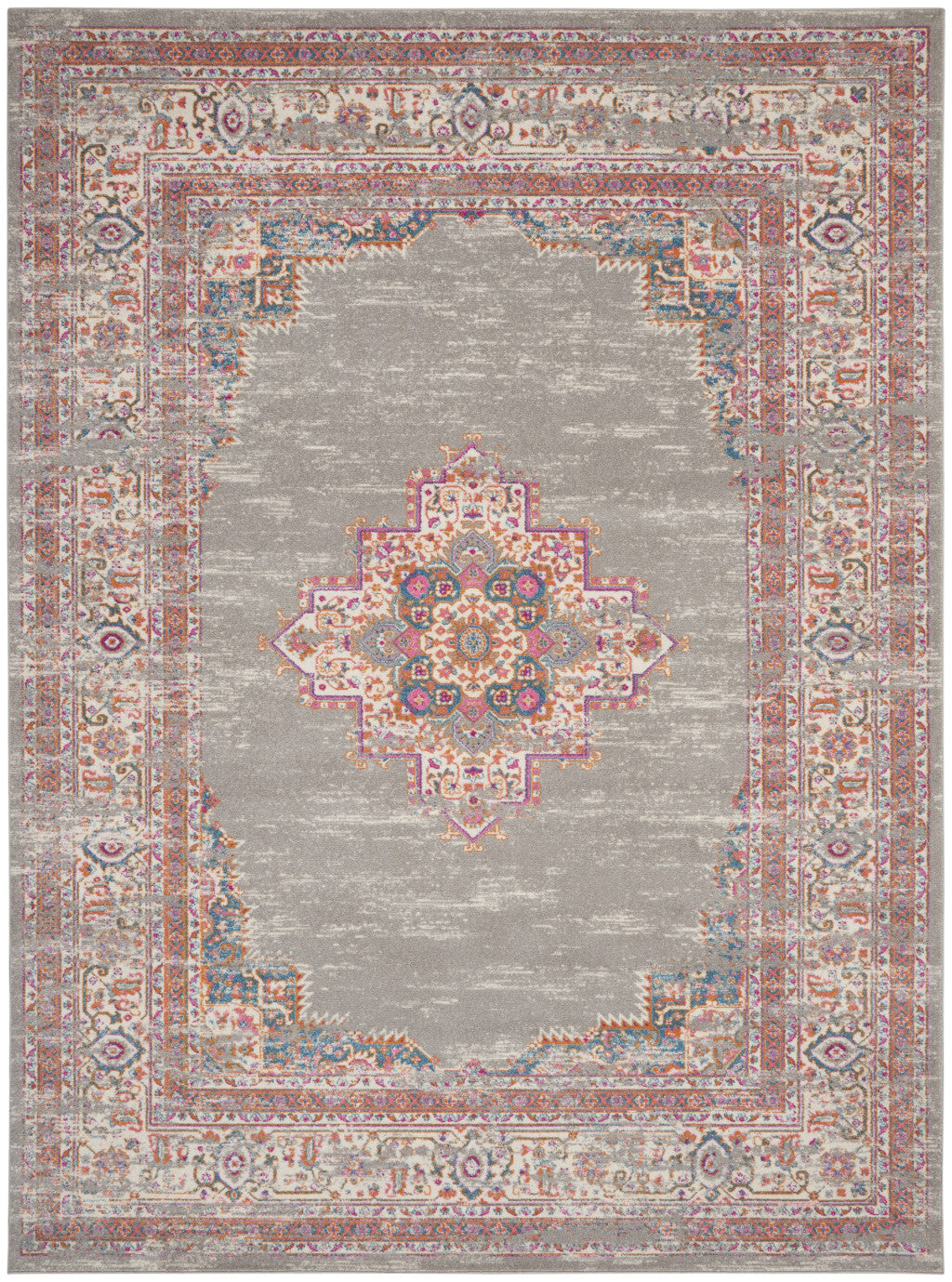 10' X 14' Blue Moroccan Power Loom Distressed Area Rug - 26.0" (L) x 36.0" (W) x 0.41" (H)