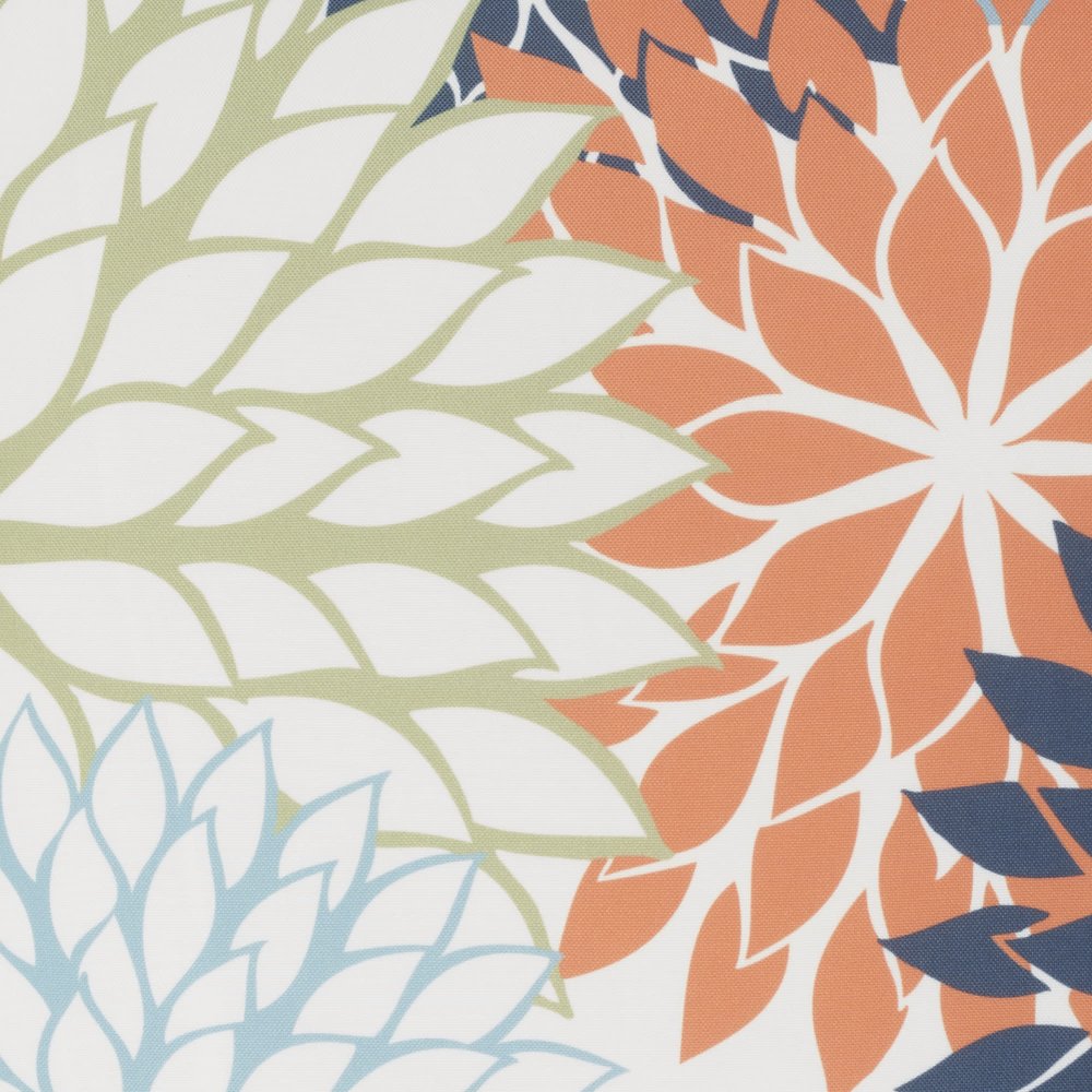 20" Orange Green and Blue Floral Indoor Outdoor Throw Pillow — view 8