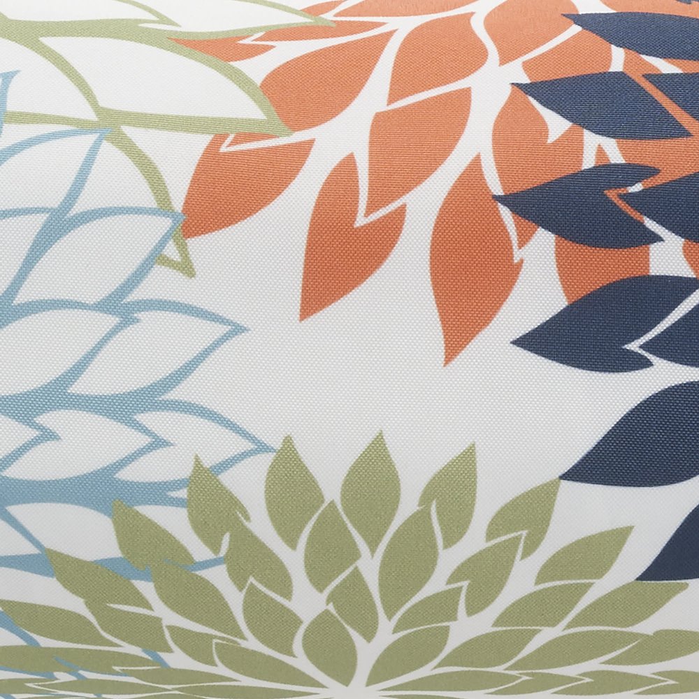 6" X 20" Orange Green and Blue Bolster Floral Indoor Outdoor Throw Pillow — view 4