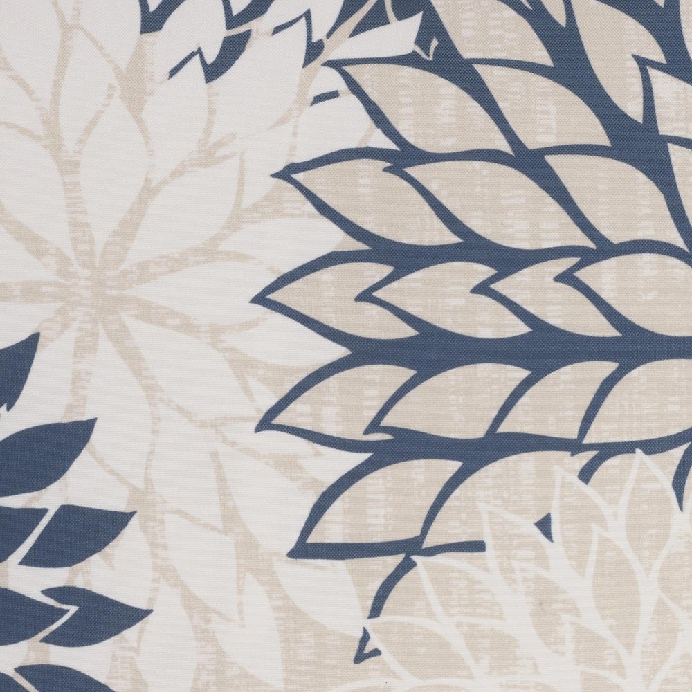20" Beige Blue and Ivory Floral Indoor Outdoor Throw Pillow — view 4