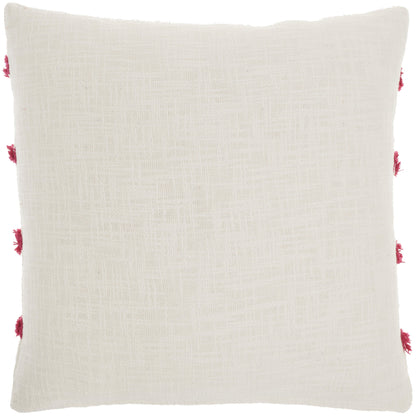 18" Pink and White Geometric Cotton Throw Pillow FurniFindUSA