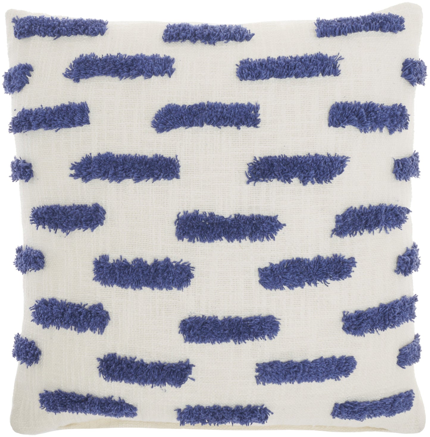 18" Blue and White Geometric Cotton Throw Pillow FurniFindUSA