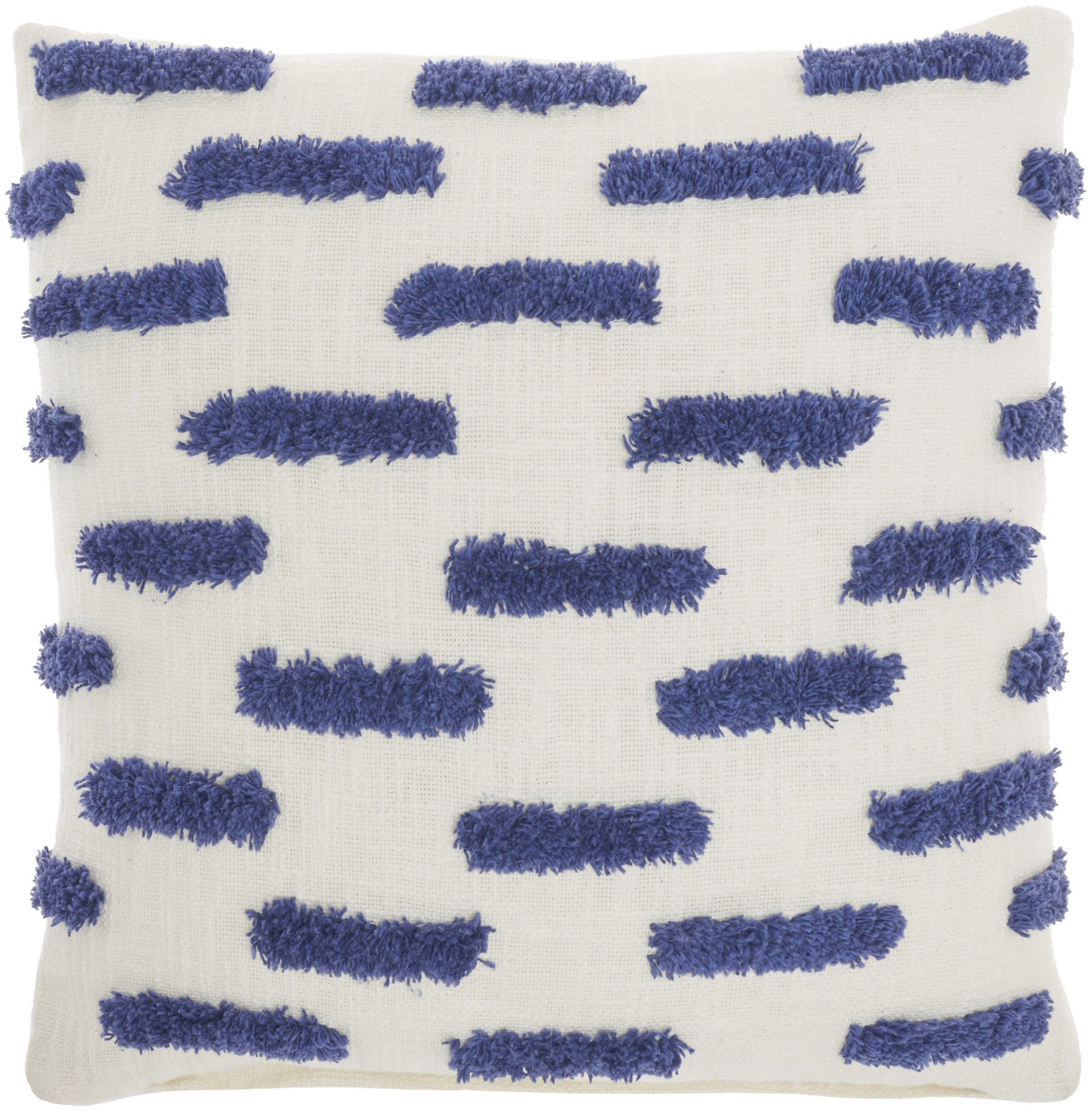 18" Blue and White Geometric Cotton Throw Pillow FurniFindUSA