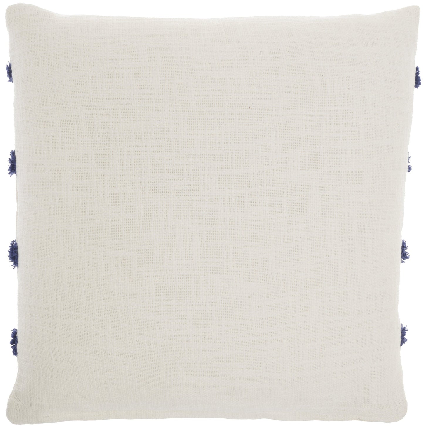 18" Blue and White Geometric Cotton Throw Pillow FurniFindUSA