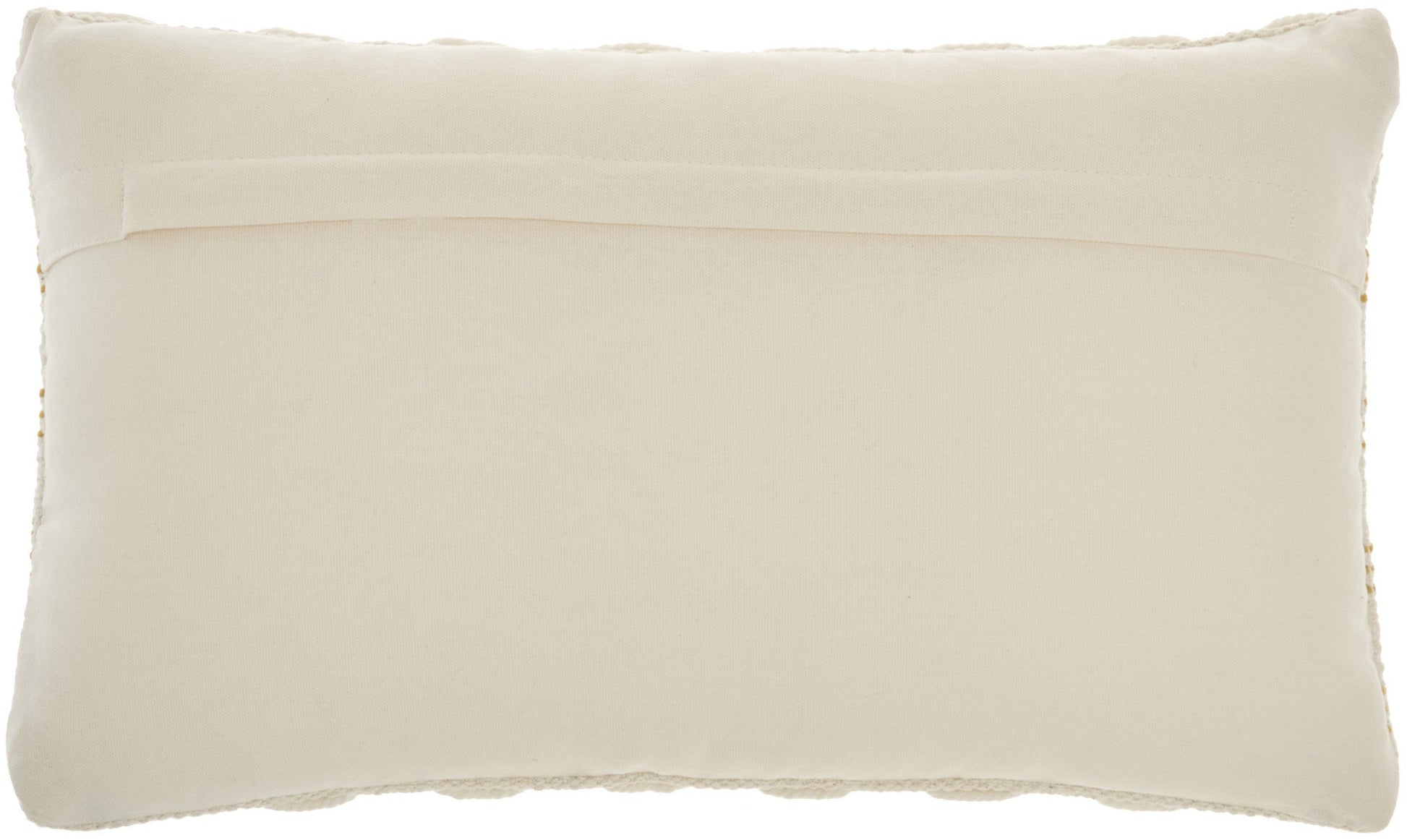 12" X 20" Yellow and Ivory Striped Cotton Blend Throw Pillow With Texture FurniFindUSA
