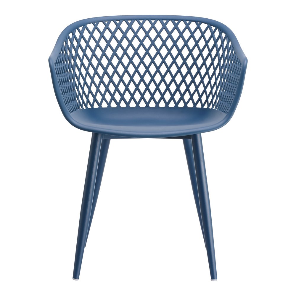 Set of Two Blue Heavy Duty Plastic Dining Arm Chairs HomeRoots