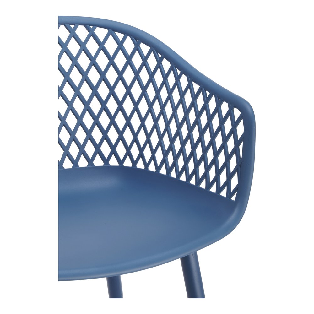 Set of Two Blue Heavy Duty Plastic Dining Arm Chairs HomeRoots