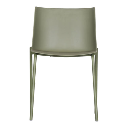 Set of Two Green Heavy Duty Plastic Outdoor Dining Chairs HomeRoots