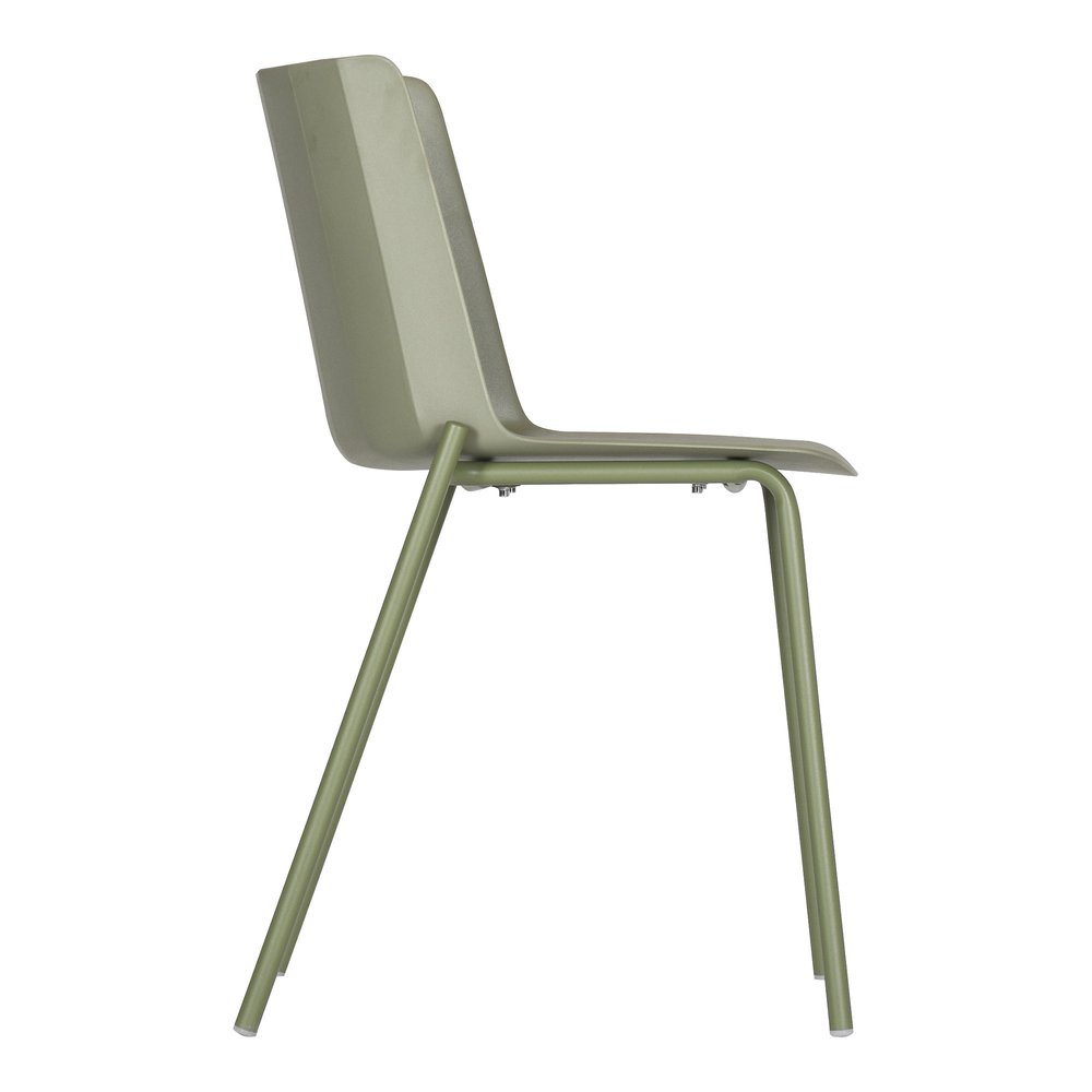 Set of Two Green Heavy Duty Plastic Outdoor Dining Chairs HomeRoots