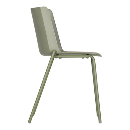 Set of Two Green Heavy Duty Plastic Outdoor Dining Chairs HomeRoots