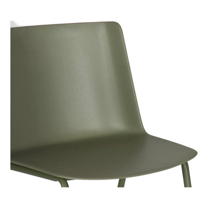 Set of Two Green Heavy Duty Plastic Outdoor Dining Chairs HomeRoots