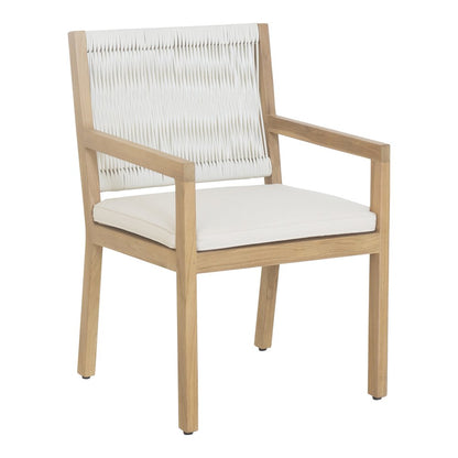 Natural And White Faux Leather Dining Arm Chair HomeRoots