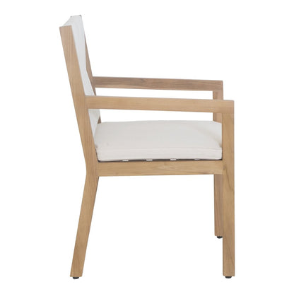 Natural And White Faux Leather Dining Arm Chair HomeRoots