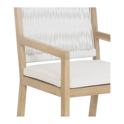 Natural And White Faux Leather Dining Arm Chair HomeRoots
