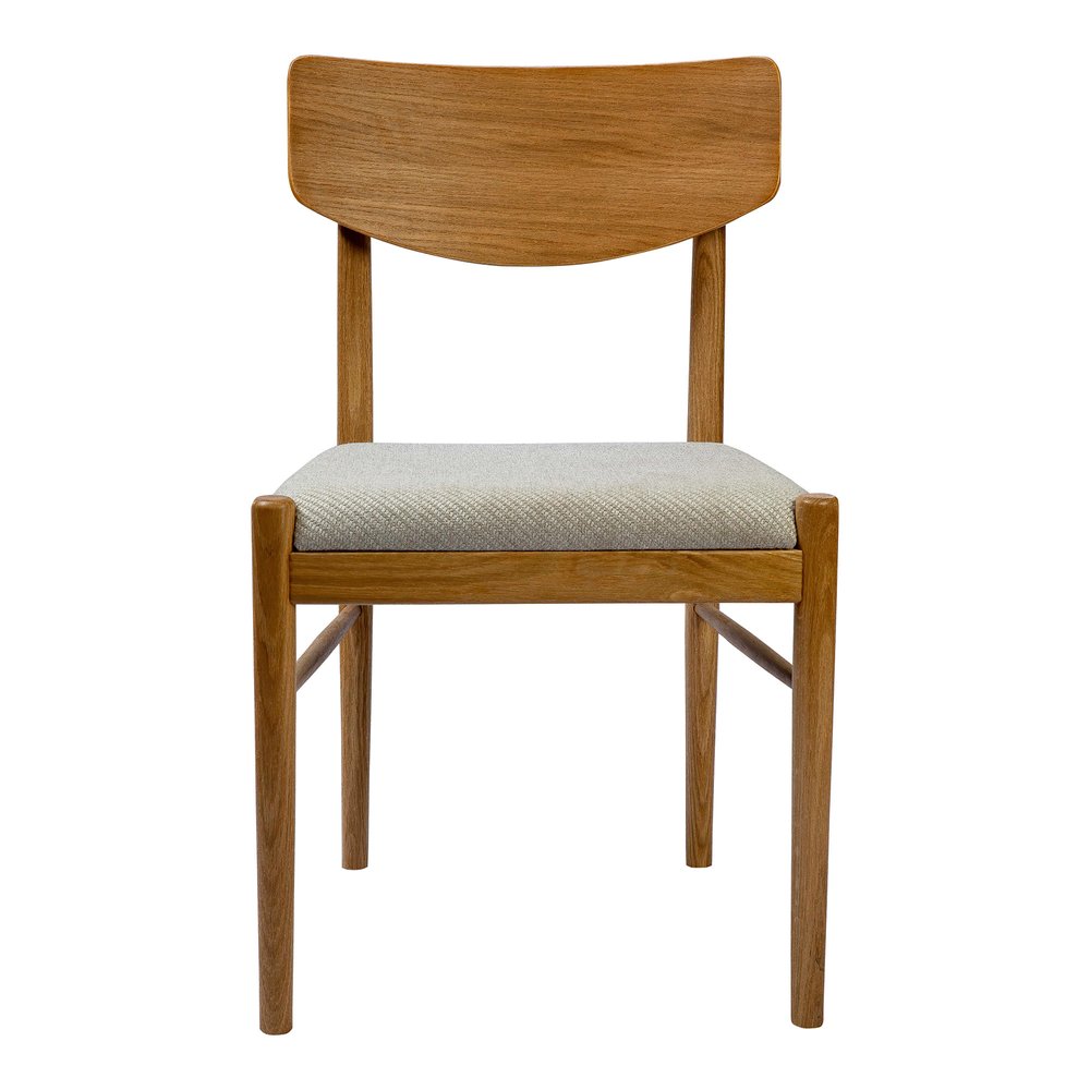 Off White And Natural And Off White Fabric Open Back Dining Side Chair HomeRoots