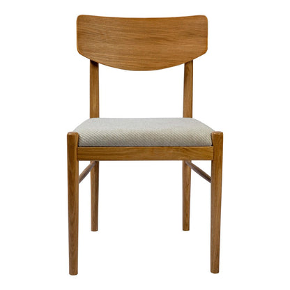 Off White And Natural And Off White Fabric Open Back Dining Side Chair HomeRoots
