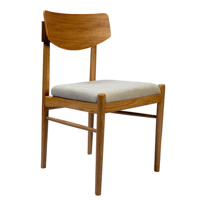 Off White And Natural And Off White Fabric Open Back Dining Side Chair HomeRoots