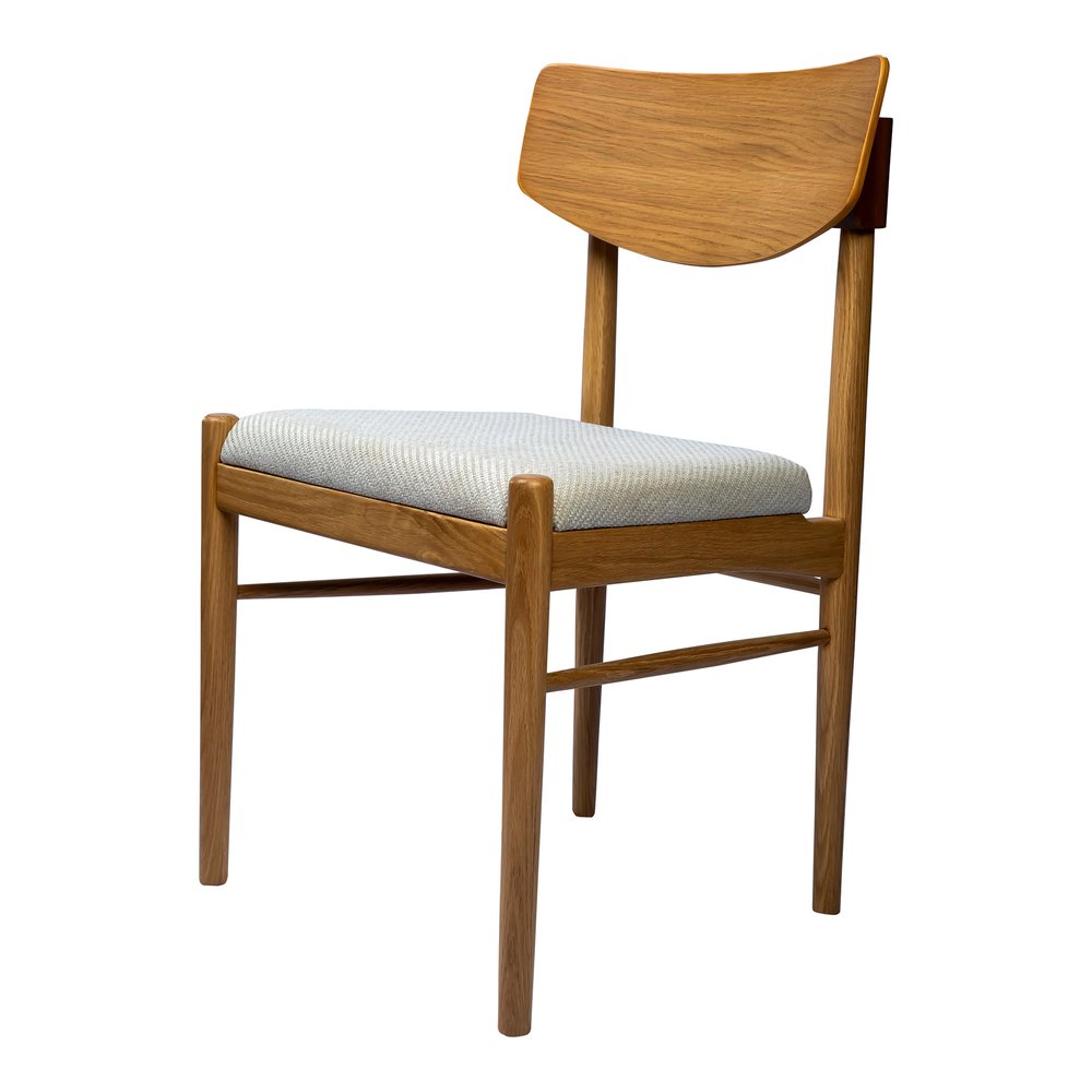 Off White And Natural And Off White Fabric Open Back Dining Side Chair HomeRoots
