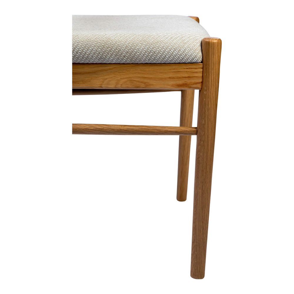 Off White And Natural And Off White Fabric Open Back Dining Side Chair HomeRoots