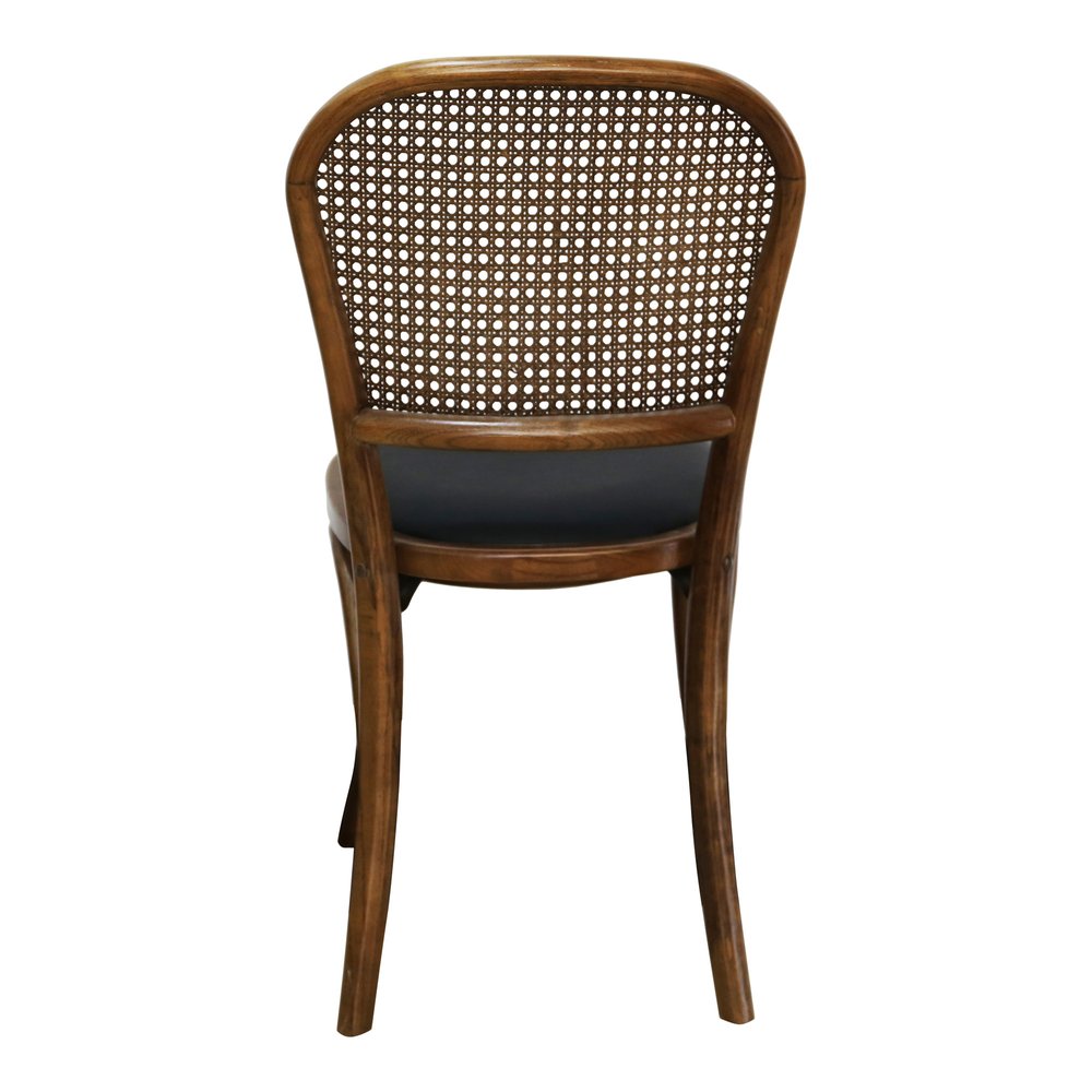 Set of Two Brown And Black Faux Leather Open Back Dining Side Chairs HomeRoots