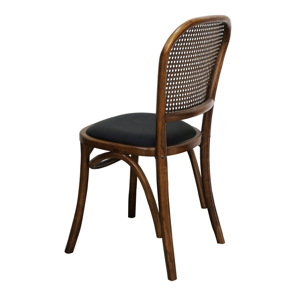 Set of Two Brown And Black Faux Leather Open Back Dining Side Chairs HomeRoots