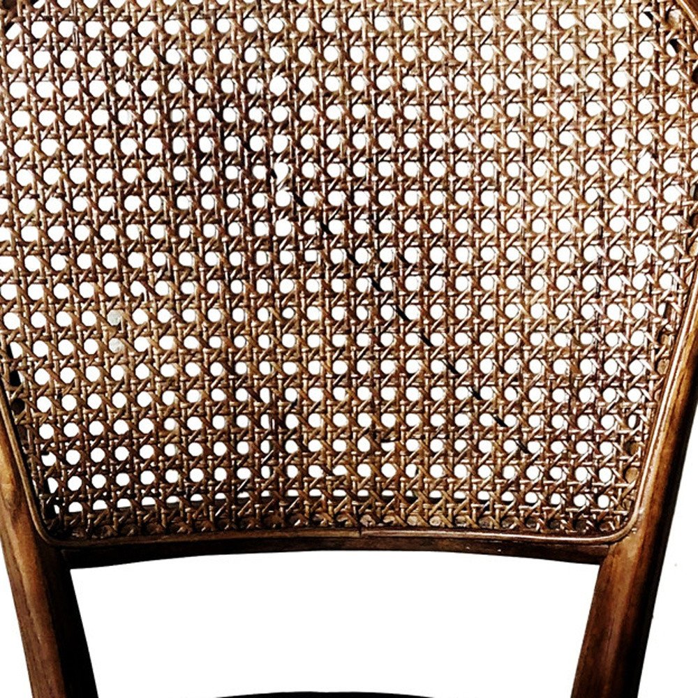 Set of Two Brown And Black Faux Leather Open Back Dining Side Chairs HomeRoots