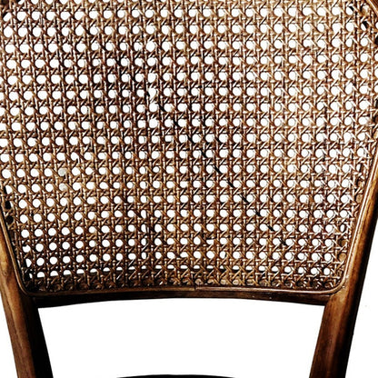 Set of Two Brown And Black Faux Leather Open Back Dining Side Chairs HomeRoots