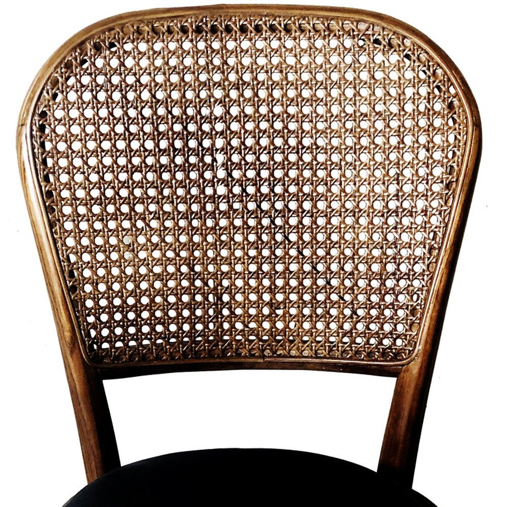 Set of Two Brown And Black Faux Leather Open Back Dining Side Chairs HomeRoots