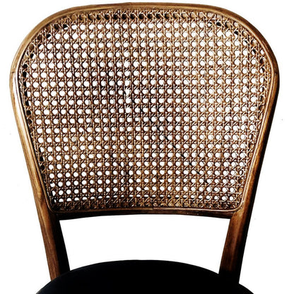 Set of Two Brown And Black Faux Leather Open Back Dining Side Chairs HomeRoots