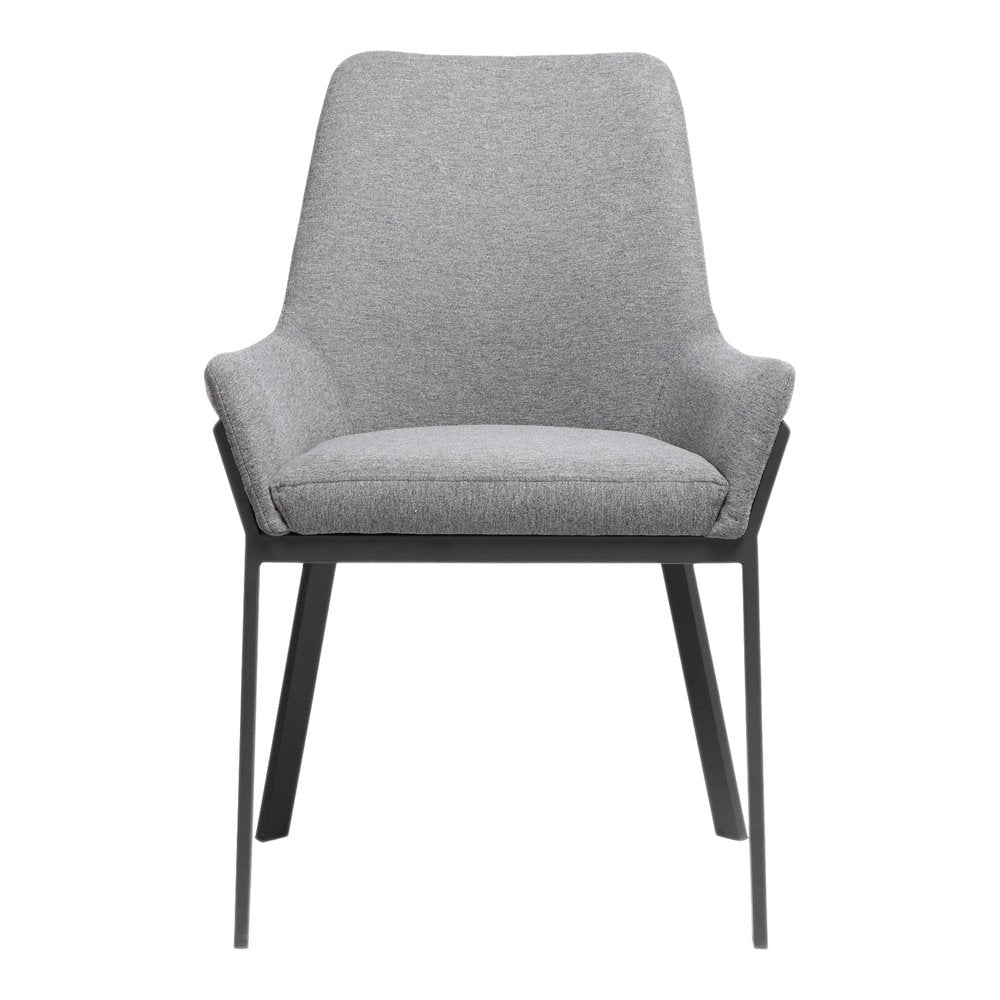 Set of Two Gray Upholstery Dining Arm Chairs HomeRoots