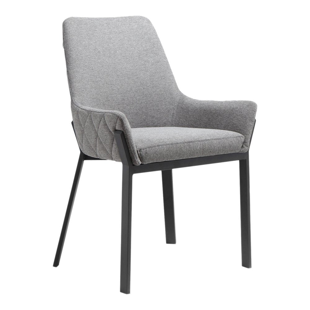 Set of Two Gray Upholstery Dining Arm Chairs HomeRoots